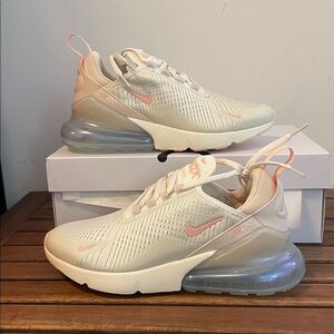 Nike Air Max 270 Soft Pearl/Washed Coral US Women Size7.5/UK5/EU38.5(IH5966-001)